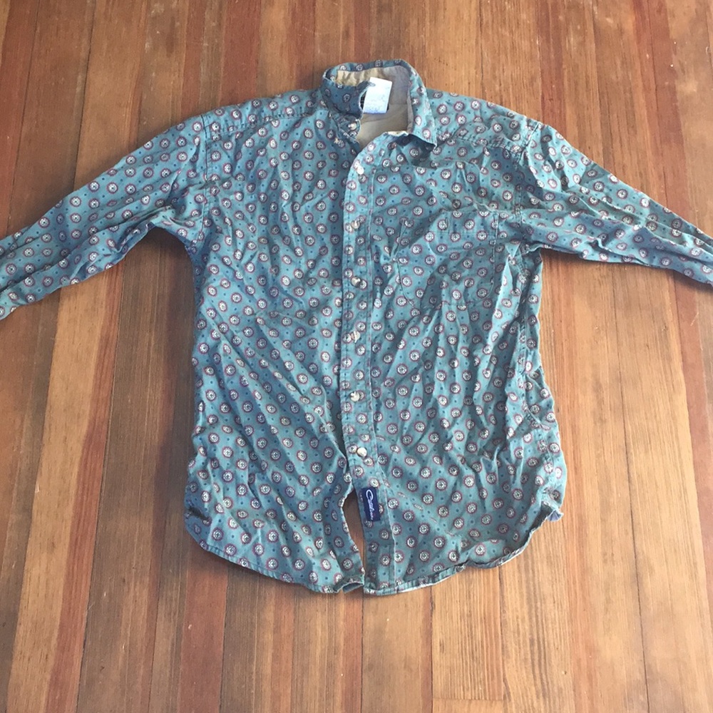 Long sleeve green button down
